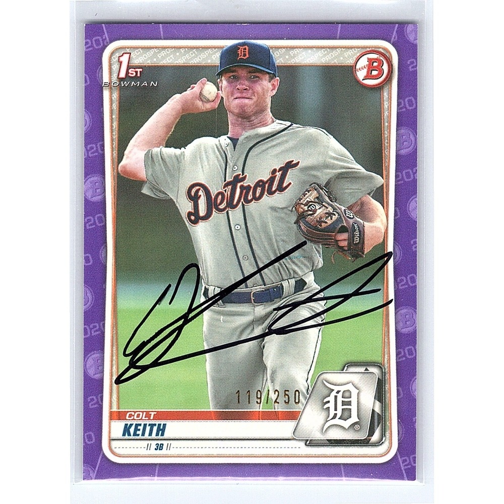 2020 Bowman Draft - Chrome Draft Picks Autographs Colt Keith #BD-54 Purple /250